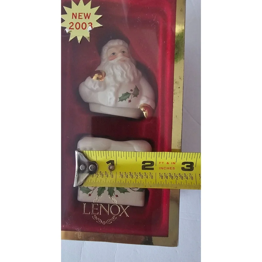Lenox Christmas Porcelain Salt & Pepper‎ Shaker: Stackable Santa and Chimney